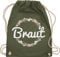 Shirtracer Turnbeutel Rucksack - JGA Junggesellenabschied Frauen - Braut Blumenkranz - Unisize - Olivgrün - brautgeschenk brauttaschen bachelorette party bripe beutel brauttasche