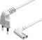 Câble d'alimentation 1.5m Blanc EU Euro 2 Fiche Plug à Angle Droit C7 Figure 8 Cordon pour Samsung Philips Toshiba LG Sony Sharp Panasonic LED Flat TV Sky Box, Sky Plus + HD Box