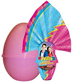Set Regalo Uovo Di Pasqua kit n 1 + guscio contenitore plastica personaggi vari (Me Contro Te - guscio rosa)