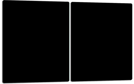 TMK | Herdabdeckplatten ceranfeld 2 Teilig 40x52 cm | Ceranfeldabdeckung Küche Elektroherd Induktion | Herdschutz Spritzschutz | Glasplatte Schneidebrett | Schwarz