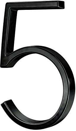 Moderne Hausnummern 12 cm schwarz schwimmende Hausnummernschild für Hausadresse Straße Edelstahl groß Türnummern (5)