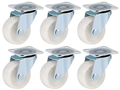 Xinzistar 6PCS Heavy Duty Swivel Castor Wheels with Double Ball Bearings for Trolley Furniture