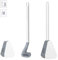 Ellxen Golf Toilet Brush and Holder Set,Silicone Toilet Bowl Brush with Long Handle,No Dead Corner Toilet Brush,Flexible Toilet Bowl Brush Head with Silicone Bristles,Compact Size for Storage