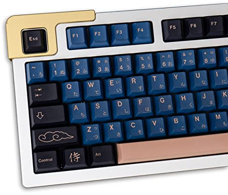 Blaue Samurai Tastenkappen 129 Tasten PBT Cherry Profil Tastenkappen Dye Sublimation mit Tastenzieher für RK61 GK61 Anne Pro Cherry Mx Mechanische Tastatur
