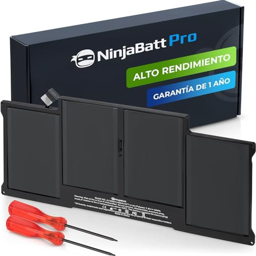 NinjaBatt Batterie A1466 A1496 für Apple MacBook Air 13 Inch [2010 2011 2012 2013 2014 2015 2016 2017 Years] A1369 A1405 A1377 - High Performance [7160mAh/54.4Wh/7.6V]