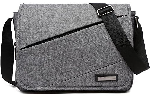 VARLIVOO Mode Herren Umhängetasche Schultertaschen 13 Zoll Laptoptaschen Messenger Bags Männer Kuriertasche Taschen Camping Schule Polyester Grau A