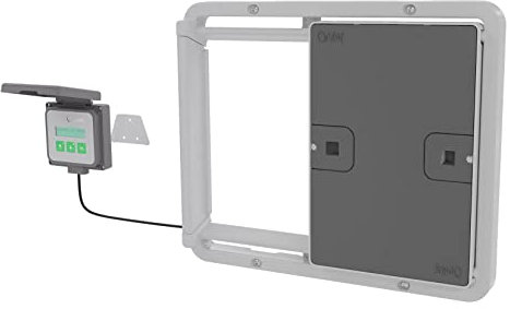 Omlet Porte Automatique Intelligente pour poulailler Via Application | Compatible Wi-FI | Mode Luminosité ou Mode Horaire | Alimentation Secteur ou Piles | Capteurs de sécurité intégrés | Grise
