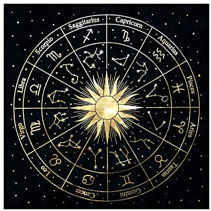 Tarot Tischdecke - Brettspiel Tischmatte Mit Magischen Runen, Astrologie und Divination Card - Weiß Agung Für Magier Etc, 49 x 49 cm