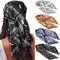 WELROG 90x90cm Große quadratische Fleckschals für Damen 4 PCs Frauen Seidig wie Kopftuch Bandanas Haarschal Halstuc Schlafringe (Set #10)