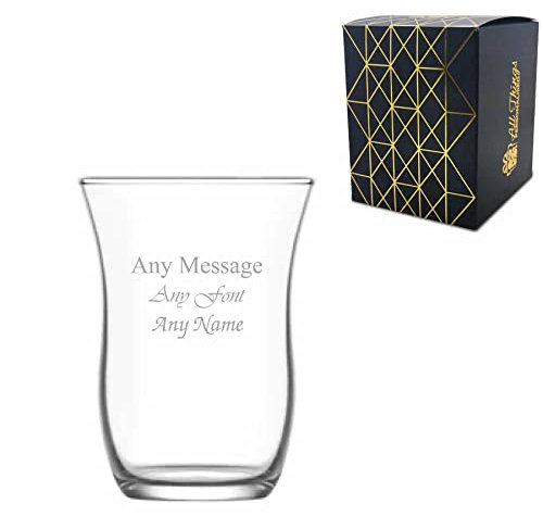 Personalised Engraved 95ml Glass Tea and Coffee Cup with Gift Box