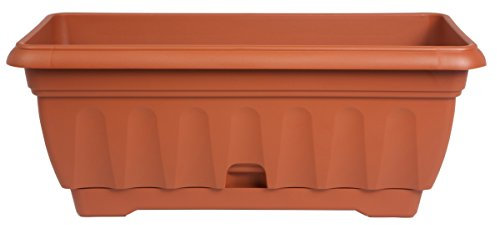 Seat Flor Vaso per balcone, fioriera da balcone, vaso porta fiori, cassetta porta fiori (50 cm, cotto)
