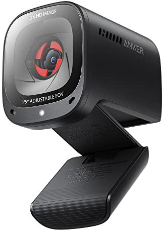 Anker PowerConf C200 2K USB-Webcam, Webcam für Laptops, Mikrofone mit Geräuschunterdrückung und K.I, Integrierte Kameraabdeckung (Generalüberholt)