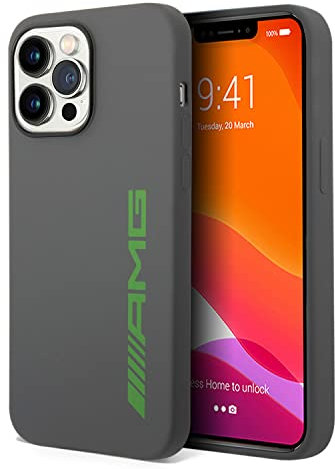 CG MOBILE AMG Flüssigsilikon-Schutzhülle mit buntem AMG-Logo, leicht, stoßfest, edel, vollständiger Schutz, klassisch, kompatibel mit iPhone 14 Pro 15,5 cm (6,1 Zoll), Grün