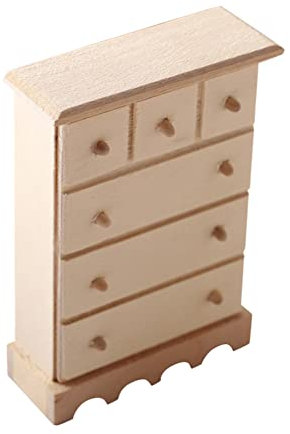 1: 12 Puppenhaus Möbel Set Puppenhaus Miniatur Schrank mit Schublade Mini Holz Schrank Möbel für Puppenhaus Wohnzimmer Schlafzimmer Mikrolandschaft Dekoration