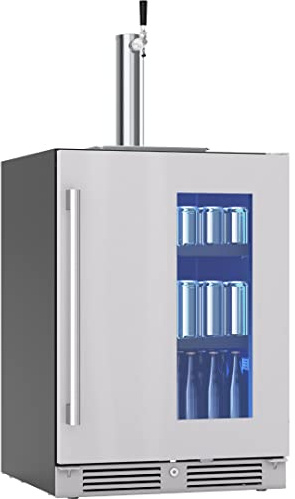 Zephyr Presrv™ 24 Stainless Steel Kegerator & Beverage Cooler - Indoor Refrigerator, Cellar Freestanding Fridge and Keg Beer Cooler - Compatible with Multiple Keg Configurations