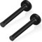 Door Stoppers, Long Door Stop, 5 Inch Door Stopper, Black Doorstops Wall Mount Solid Brushed Stainless Steel Door Stop with Soft Rubber Bumper Tips, 2 Pack