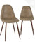 KAYELLES Lot de 2 chaises de Salon ou Salle à Manger, siège rembourré Effet Marron Vintage, Pieds métal Couleur Bois foncé Nova (Marron Antique)