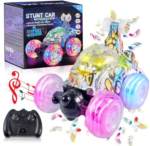 Funmo Ferngesteuertes Auto, 2.4GHz 360° drehbares Dual Mode Kletterauto mit Fernbedienung, Auto-Spielzeug mit Radlichtern & Scheinwerfern, Kindergeschenk Spielzeug ab 3 4 5 6 7 8 9 10 Jahren