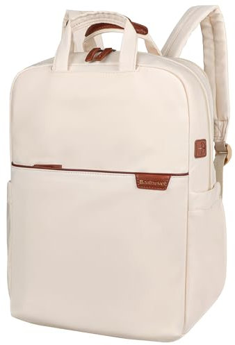 Besttravel Women's Laptop Backpack, 15.6 Inches Waterproof Anti-Theft Computer Backpack with USB Port and Laptop Compartment for School, University, Travel, Work Plane, Office, Beige