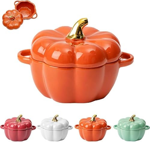 Olla de calabaza de cerámica, olla en forma de calabaza, horno holandés con tapa, olla de sopa de calabaza, olla de calabaza, cuenco de calabaza, olla de cocina de calabaza, olla de chile de calabaza,