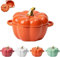 Vaso di zucca in ceramica, Pentola a forma di zucca, Forno olandese con coperchio, Pentola di zuppa di zucca, Pentola di zucca, Ciotola di zucca, Pentola di zucca di peperoncino, Vaso di zucca