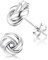 JeweBella Ohrstecker Gold für Damen Mädchen 14 Karat Vergoldet 925 Sterling Silber Pfosten Liebesknoten Ohrringe Gold/Silber