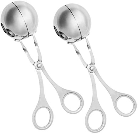 Zerodeko 2 Pz Pinza Per Polpette in Acciaio Inossidabile Piastre Di Stoccaggio Stampo Per Polpette Di Riso Grilletto a Paletta Torta Paletta Per Polpette Cucchiaio Uova Di Pesce Polpetta