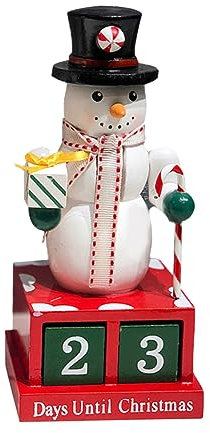 PRETYZOOM Wooden Christmas Calendar Walnut Soldier Doll Counter Unique Desktop Decoration for Home
