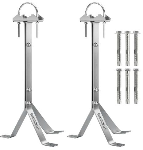 CYANTEKOMS SS304 Antenna Wall Mount 16 Inch Tall Heavy-Duty Stand Off Wall Mast Mount Windproof Antenna Mounting Bracket