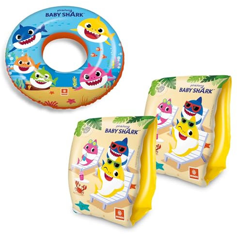 ICE TOYS Set mit Armlehnen und Donut für Kinder, Strand, Sommer, Schwimmbad (Shark Baby)