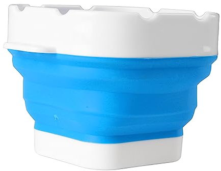 Folding Brush Cleaner Silicone Brush Bucket with Thickened Professional Bottom for Beginners with Cutting Board (Blue)
