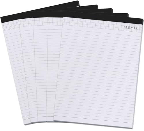 Marte Vanci A4 liniertes Papier, Nachfüllblöcke, Schreibnotizblock, Notizblock, Notizblock, 8 mm, liniert, nachfüllbar, für Klemmbrett, Konferenzmappe, 40 Blatt pro Packung, Memo-Papier für Schule