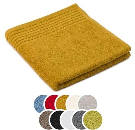 liebling Handtuch Baumwolle, Serie Frankfurt, 400 gr. / m², 50 x 100 cm, 60 Grad, mit hochw. Borte, saugstark, Farbe: senf