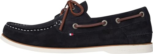 Tommy Hilfiger Herren Boat Schuhe Core aus Wildleder, Blau (Desert Sky), 40