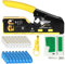 AstraLoom Kit d'outils réseau, pince à sertir RJ45 avec 50 connecteurs de câble Cat6, pince à dénuder, dispositifs de protection, testeur réseau, kit d'outils de réparation réseau RJ45/RJ11