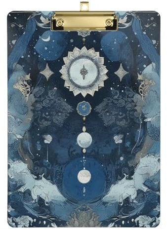 Astrologie-Klemmbrett Klemmleiste, Kunststoff, für Softball, Größe 22,9 x 30,5 cm, Blau und Schwarz