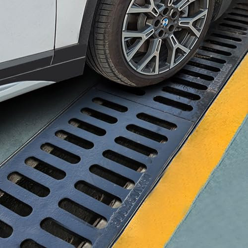 Unikicool Abflussgitter FüR Den AußEnbereich,Einlaufrost Aus Duktilem Eisen,Ablaufrinne FüR Den AußEnbereich,Rutschfester,Langlebiges,Abflussgitter FüR Abdeckung Innenhof,StraßE,Garage,Park