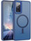 DUEDUE for Samsung Galaxy S20 FE Case Magnetic, Fit for MagSafe, Full Camera Protection Shockproof Protection, Anti-Scratch Translucent Matte Back Case for Samsung S20 FE 4G/5G 6.5 , Blue