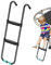 Escalador de trampolín – Juego de escaleras para cama elástica | Escalera de acero resistente a la corrosión de 2/3 peldaños anchos con peldaños anchos antideslizantes