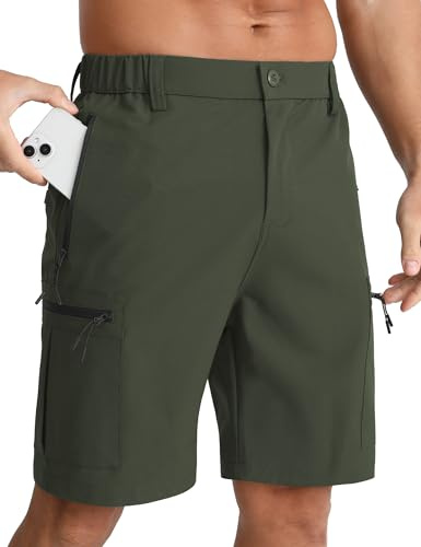 APTRO Mens Cargo Hiking Shorts Outdoor Lightweight Golf Casual Shorts for Men with 5 Zipper Pockets Army Green XXL