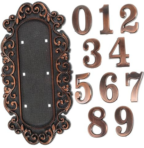 Angoily 1set Vintage European Door Sign Plaque Intricate Design Number Sign for Easy Installation Classic Touch for Homes Villas and Apartments