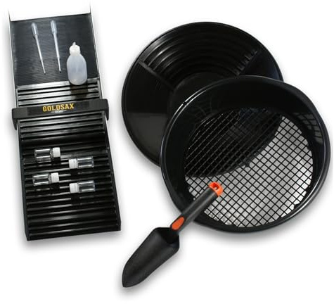 GoldSax Goldwaschen Set, Sluice Box, padella per lavaggio oro, 9 pezzi