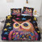 ZyxMehtic Eule Bettwäsche 140x200 2teilig, Niedlich Eulen Bettwäsche-Set 140x200cm, Winter Weich Mikrofaser Wende 1 Bettbezüg 140x200 und 1 Kissenbezug 70x90cm mit Reißverschluss
