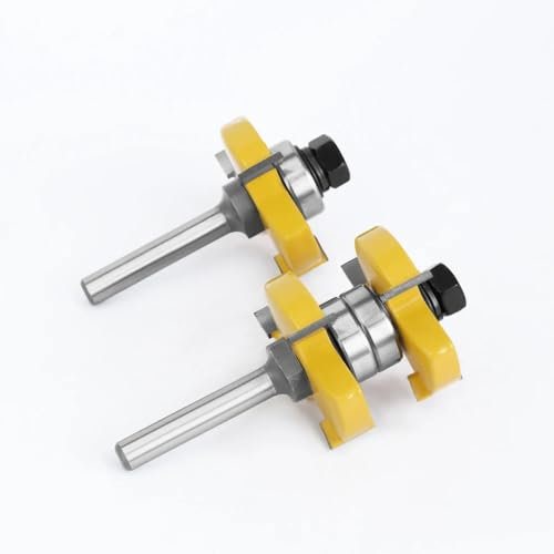 2 stücke Set 8mm Schaft Nut und Feder Fräser Set Lager 1-1/2 Zapfen Fräser for Holz holzbearbeitung Werkzeuge Bit