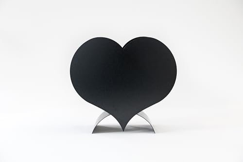 Gruber Pot de fleurs en forme de cœur de qualité supérieure, résistant aux UV, métal revêtu par pulvérisation, pour l'intérieur et l'extérieur, noir