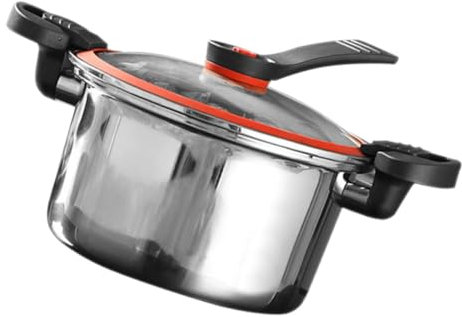 Pentola a bassa pressione con rivestimento antiaderente - pentola a pressione con coperchio per la casa, ideale per stufati e altri piatti, durevole e facile da usare.