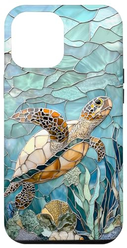 Schildkröte Meeresleben Ozean Thema Blau Türkis Hülle für iPhone 12 Pro Max