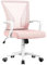 Yaheetech Bürostuhl Ergonomisch, Schreibtischstuhl mit Netzbespannung, Arbeitsstuhl mit Armlehnen, Chefsessel aus Mesh, höhenverstellbarer Computerstuhl 136 kg, atmungsaktiv, Wippfunktion Rosa