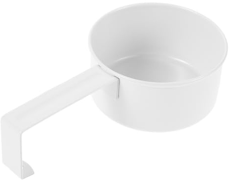 Waschmittellöffel aus Eisen Weiß mit Haken für Waschpulver und Mehl | Messlöffel, Waschpulver Loefel für Nassgriff und Ergonomisches Handling, Farbhinweis
