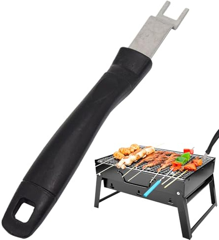 Krmoau Lève-grille de barbecue, outil de levage pour la plupart des barbecues au charbon de bois – Accessoire de barbecue en acier inoxydable pour camping, jardin, barbecue, pique-nique, extérieur